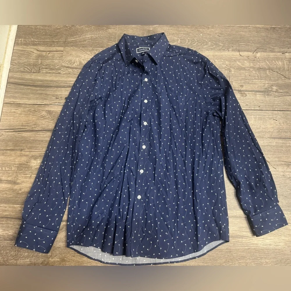 Club Room Dark Blue Shirt with White Design